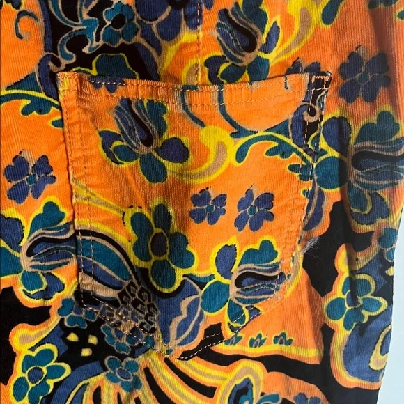 Free People Just Float On Printed Cord Flares Y2K